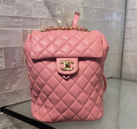 chanel urban backpack pink|authentic Chanel backpack.